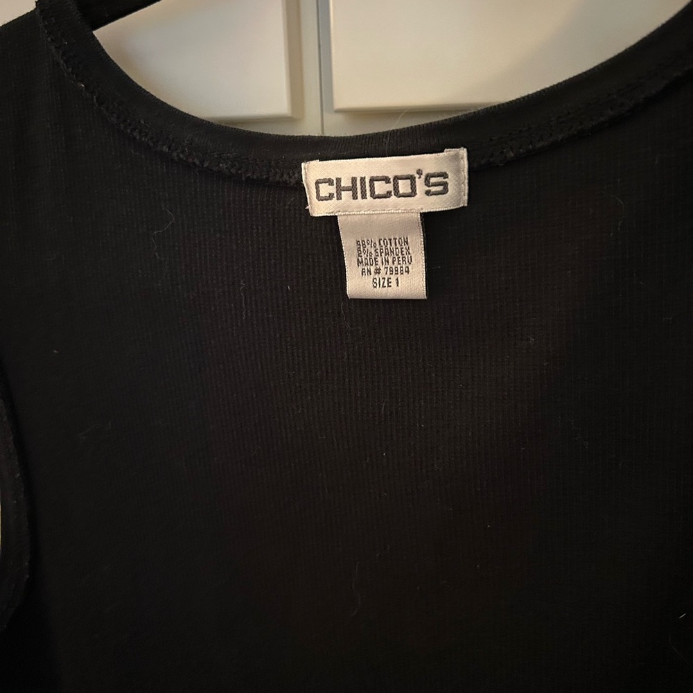 CHICO's black knit top.